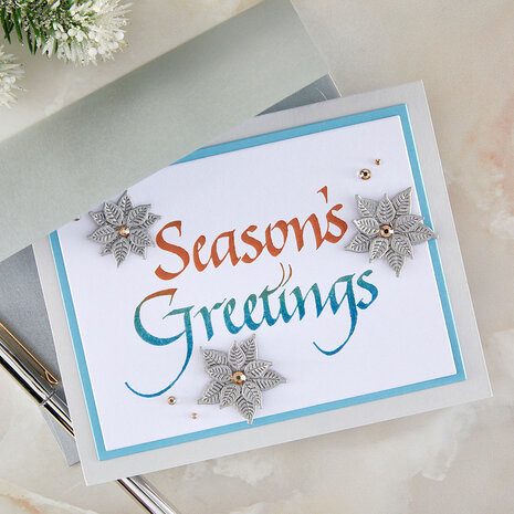 Spellbinders Upright Italic Holiday Sentiments Press + Foil Plate Season's Greetings by Paul Antonio (BP-371) Spellbinders Upright Italic Holiday Sentiments Press + Foil Plate Season's Greetings by Paul Antonio (BP-371)
