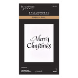 Spellbinders Upright Italic Holiday Sentiments Press + Foil Plate Merry Christmas by Paul Antonio (BP-370)