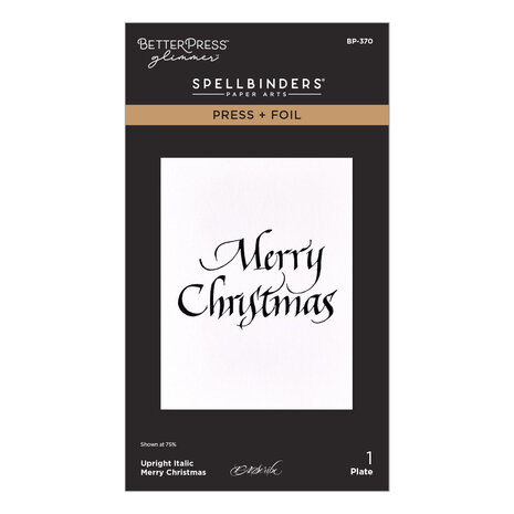Spellbinders Upright Italic Holiday Sentiments Press + Foil Plate Merry Christmas by Paul Antonio (BP-370) Spellbinders Upright Italic Holiday Sentiments Press + Foil Plate Merry Christmas by Paul Antonio (BP-370)