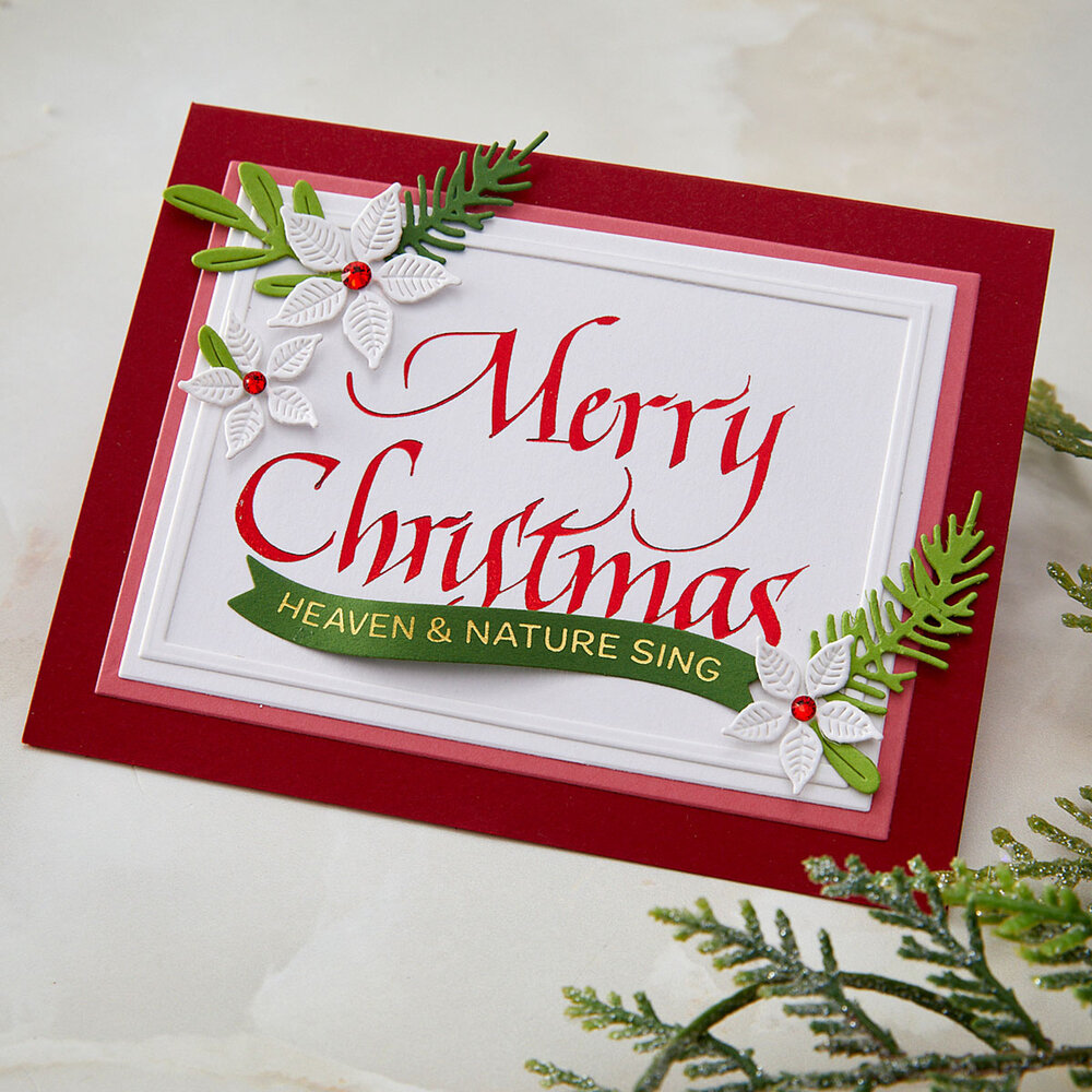 Spellbinders Upright Italic Holiday Sentiments Press + Foil Plate Merry Christmas by Paul Antonio (BP-370) Spellbinders Upright Italic Holiday Sentiments Press + Foil Plate Merry Christmas by Paul Antonio (BP-370)