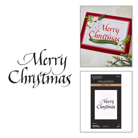 Spellbinders Upright Italic Holiday Sentiments Press + Foil Plate Merry Christmas by Paul Antonio (BP-370) Spellbinders Upright Italic Holiday Sentiments Press + Foil Plate Merry Christmas by Paul Antonio (BP-370)