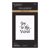 Spellbinders Upright Italic Holiday Sentiments Press + Foil Plate Joy to the World by Paul Antonio (BP-369)
