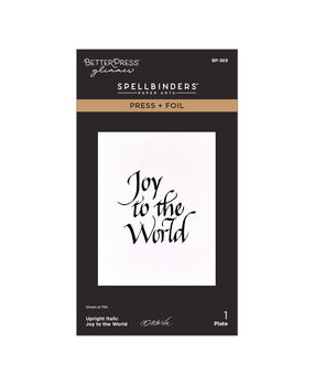 Spellbinders Upright Italic Holiday Sentiments Press + Foil Plate Joy to the World by Paul Antonio (BP-369) Spellbinders Upright Italic Holiday Sentiments Press + Foil Plate Joy to the World by Paul Antonio (BP-369)