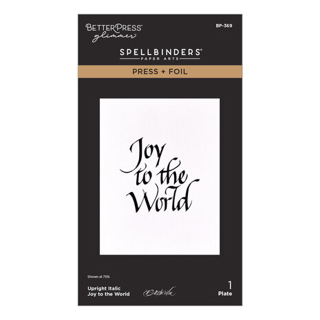 Spellbinders Upright Italic Holiday Sentiments Press + Foil Plate Joy to the World by Paul Antonio (BP-369) Spellbinders Upright Italic Holiday Sentiments Press + Foil Plate Joy to the World by Paul Antonio (BP-369)