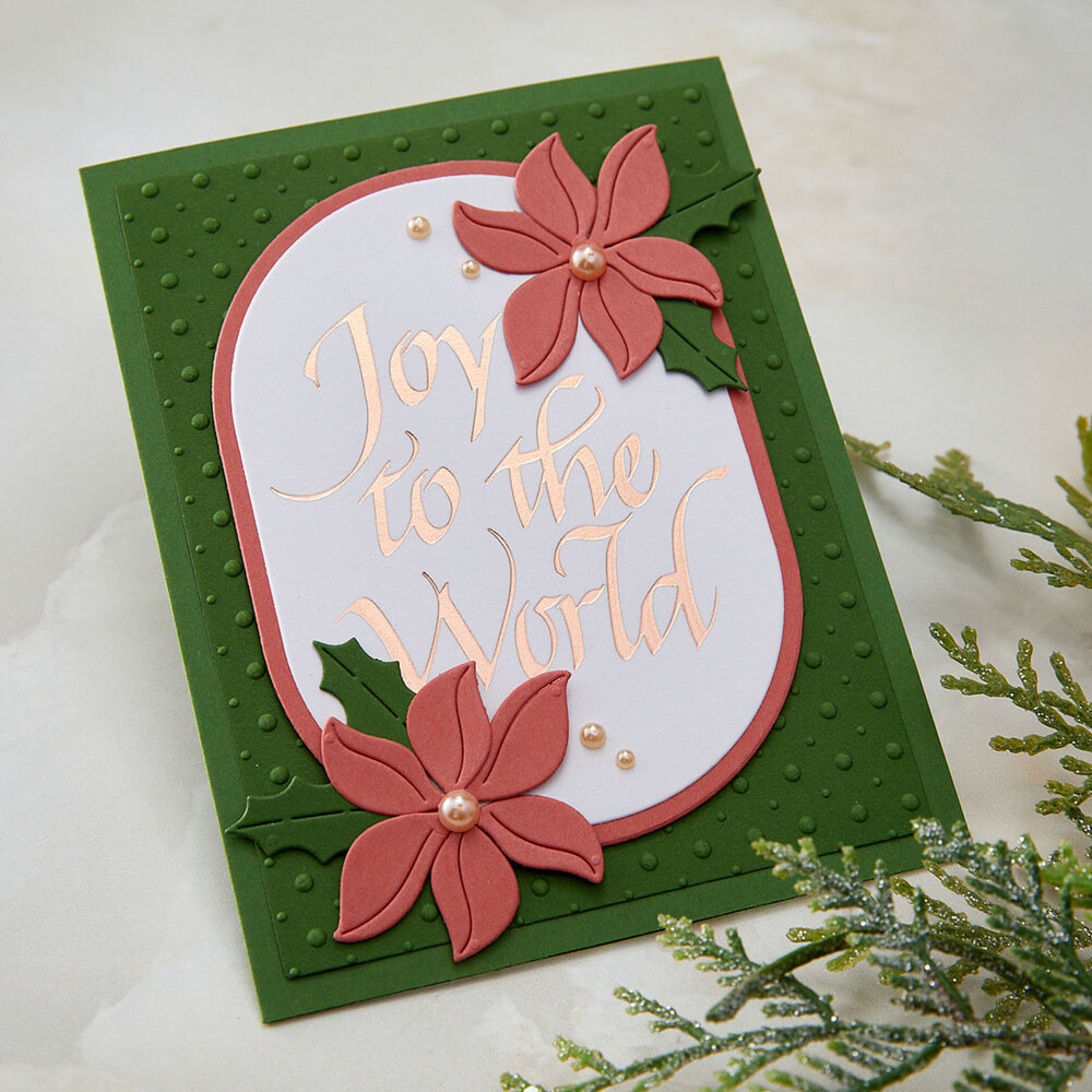 Spellbinders Upright Italic Holiday Sentiments Press + Foil Plate Joy to the World by Paul Antonio (BP-369) Spellbinders Upright Italic Holiday Sentiments Press + Foil Plate Joy to the World by Paul Antonio (BP-369)