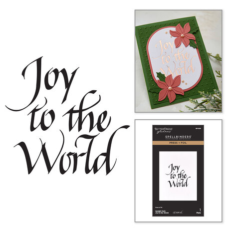 Spellbinders Upright Italic Holiday Sentiments Press + Foil Plate Joy to the World by Paul Antonio (BP-369) Spellbinders Upright Italic Holiday Sentiments Press + Foil Plate Joy to the World by Paul Antonio (BP-369)