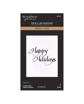 Spellbinders Upright Italic Holiday Sentiments Press + Foil Plate Happy Holidays by Paul Antonio (BP-372) Spellbinders Upright Italic Holiday Sentiments Press + Foil Plate Happy Holidays by Paul Antonio (BP-372)