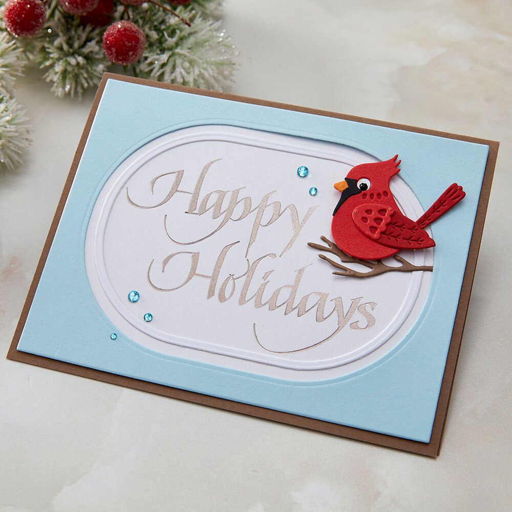 Spellbinders Upright Italic Holiday Sentiments Press + Foil Plate Happy Holidays by Paul Antonio (BP-372) Spellbinders Upright Italic Holiday Sentiments Press + Foil Plate Happy Holidays by Paul Antonio (BP-372)