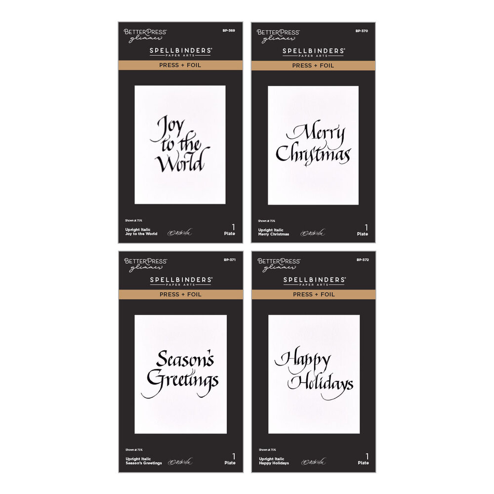 Spellbinders Upright Italic Holiday Press + Foil Bundle by Paul Antonio (BD-1097) Spellbinders Upright Italic Holiday Press + Foil Bundle by Paul Antonio (BD-1097)