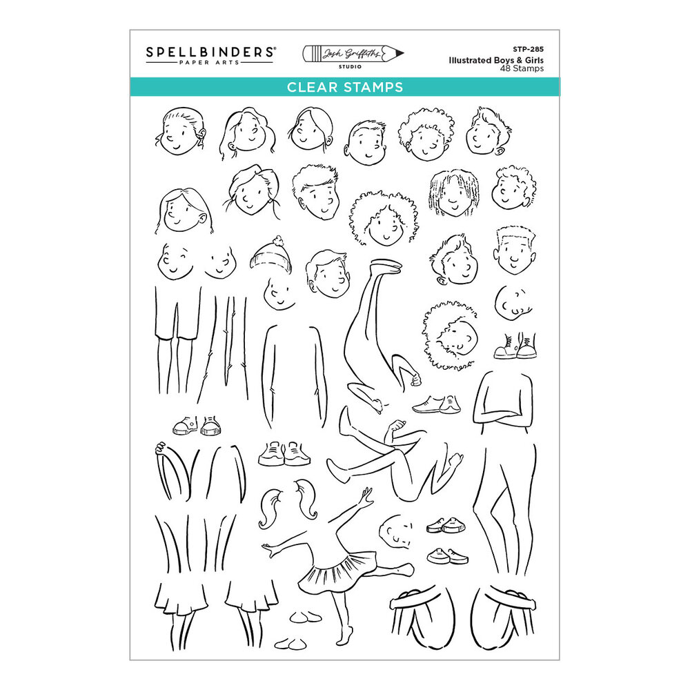 Spellbinders Storybook Illustrations Clear Stamp Set Illustrated Boys & Girls by Josh Griffiths (STP-285) Spellbinders Storybook Illustrations Clear Stamp Set Illustrated Boys & Girls by Josh Griffiths (STP-285)