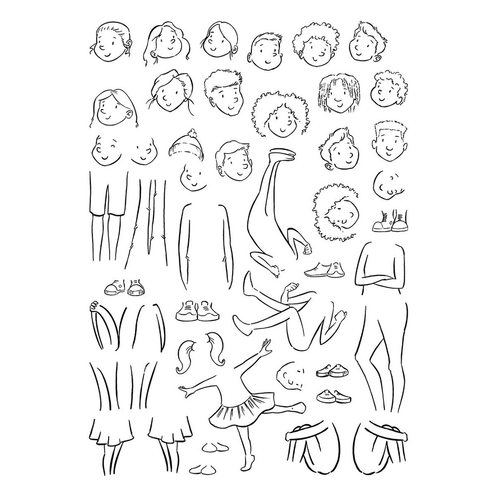 Spellbinders Storybook Illustrations Clear Stamp Set Illustrated Boys & Girls by Josh Griffiths (STP-285) Spellbinders Storybook Illustrations Clear Stamp Set Illustrated Boys & Girls by Josh Griffiths (STP-285)