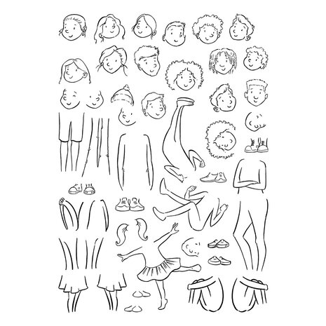 Spellbinders Storybook Illustrations Clear Stamp Set Illustrated Boys & Girls by Josh Griffiths (STP-285) Spellbinders Storybook Illustrations Clear Stamp Set Illustrated Boys & Girls by Josh Griffiths (STP-285)