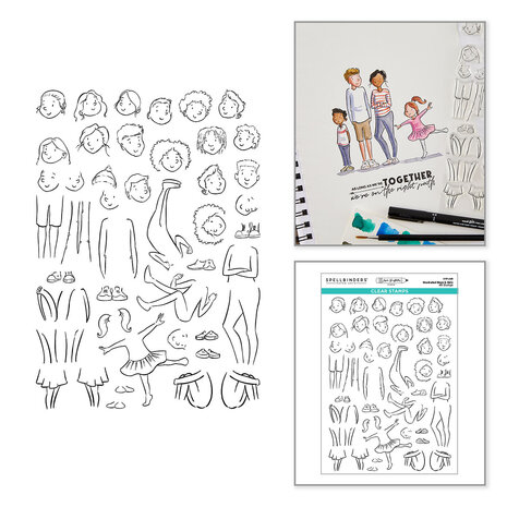 Spellbinders Storybook Illustrations Clear Stamp Set Illustrated Boys & Girls by Josh Griffiths (STP-285) Spellbinders Storybook Illustrations Clear Stamp Set Illustrated Boys & Girls by Josh Griffiths (STP-285)
