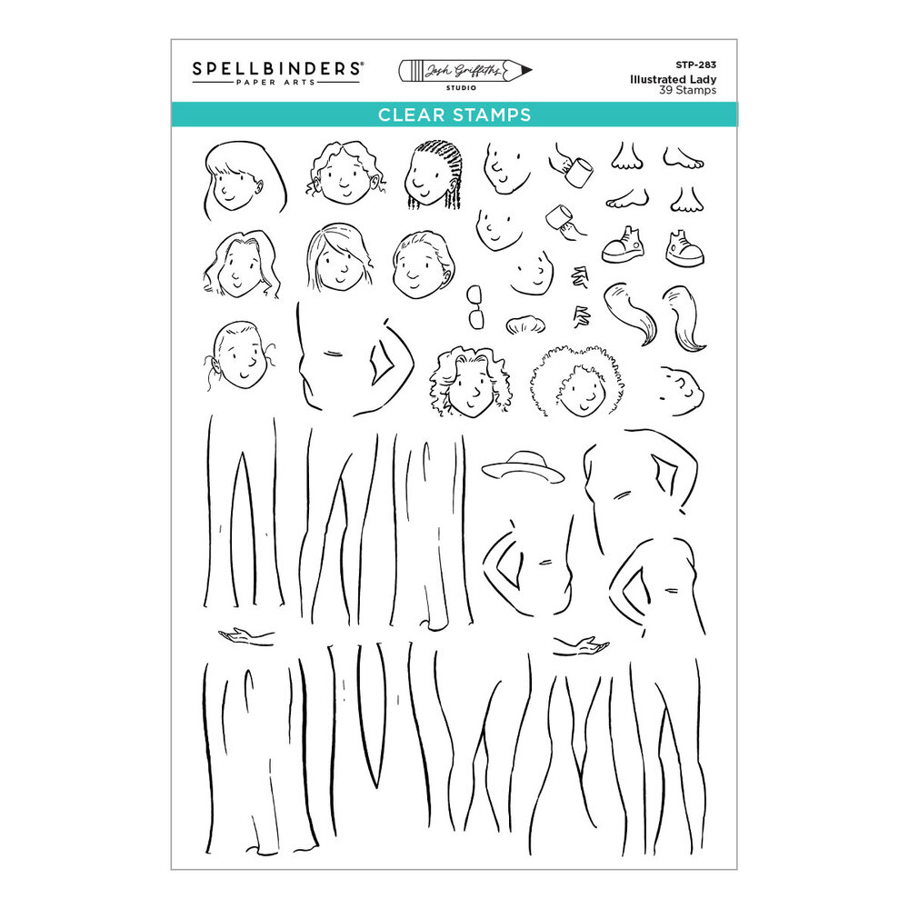 Spellbinders Storybook Illustrations Clear Stamp Set Illustrated Lady by Josh Griffiths (STP-283) Spellbinders Storybook Illustrations Clear Stamp Set Illustrated Lady by Josh Griffiths (STP-283)