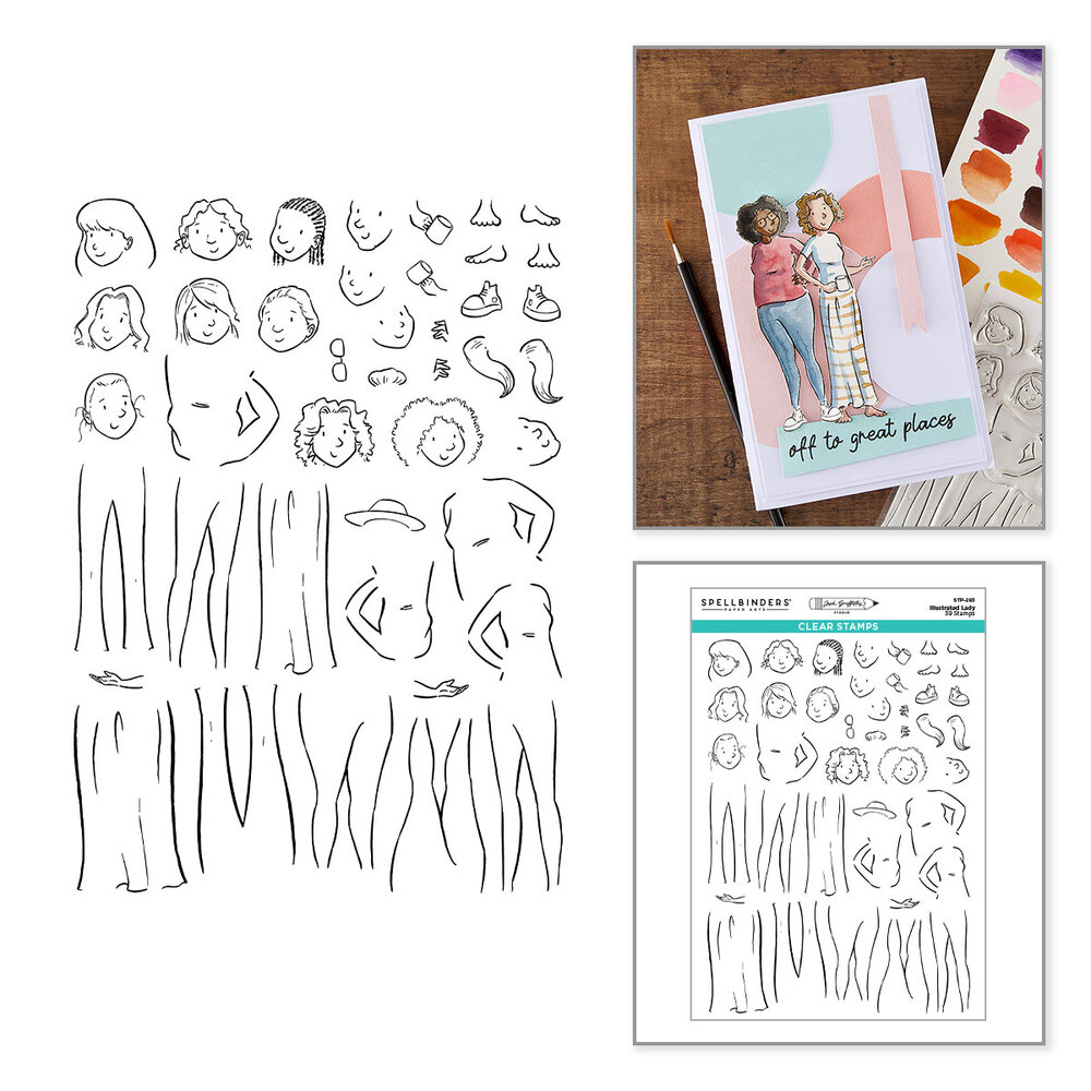 Spellbinders Storybook Illustrations Clear Stamp Set Illustrated Lady by Josh Griffiths (STP-283) Spellbinders Storybook Illustrations Clear Stamp Set Illustrated Lady by Josh Griffiths (STP-283)