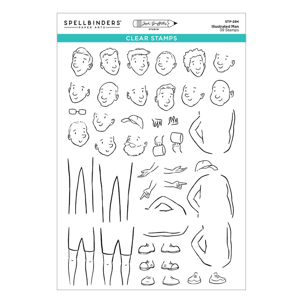Spellbinders Storybook Illustrations Clear Stamp Set Illustrated Man by Josh Griffiths (STP-284)