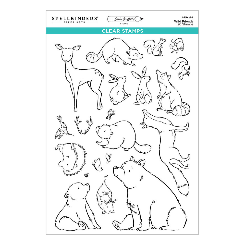 Spellbinders Storybook Illustrations Clear Stamp Set Wild Friends by Josh Griffiths (STP-286) Spellbinders Storybook Illustrations Clear Stamp Set Wild Friends by Josh Griffiths (STP-286)