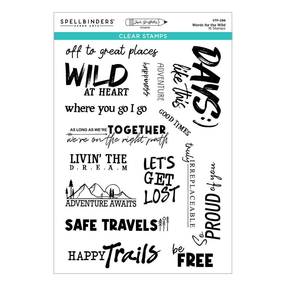 Spellbinders Storybook Illustrations Clear Stamp Set Words for the Wild by Josh Griffiths (STP-288) Spellbinders Storybook Illustrations Clear Stamp Set Words for the Wild by Josh Griffiths (STP-288)