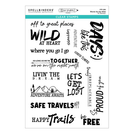Spellbinders Storybook Illustrations Clear Stamp Set Words for the Wild by Josh Griffiths (STP-288) Spellbinders Storybook Illustrations Clear Stamp Set Words for the Wild by Josh Griffiths (STP-288)