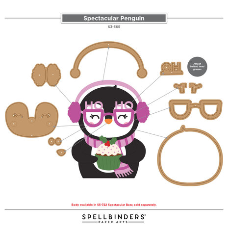 Spellbinders Spectacular Christmas Etched Dies Penguin (S3-565)