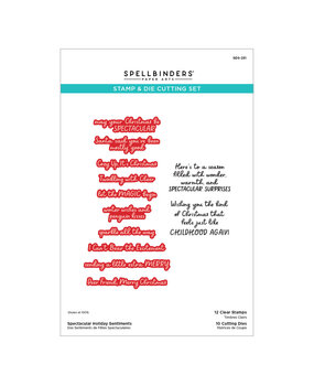 Spellbinders Spectacular Christmas Stamp & Die Set Holiday Sentiments (SDS-231)