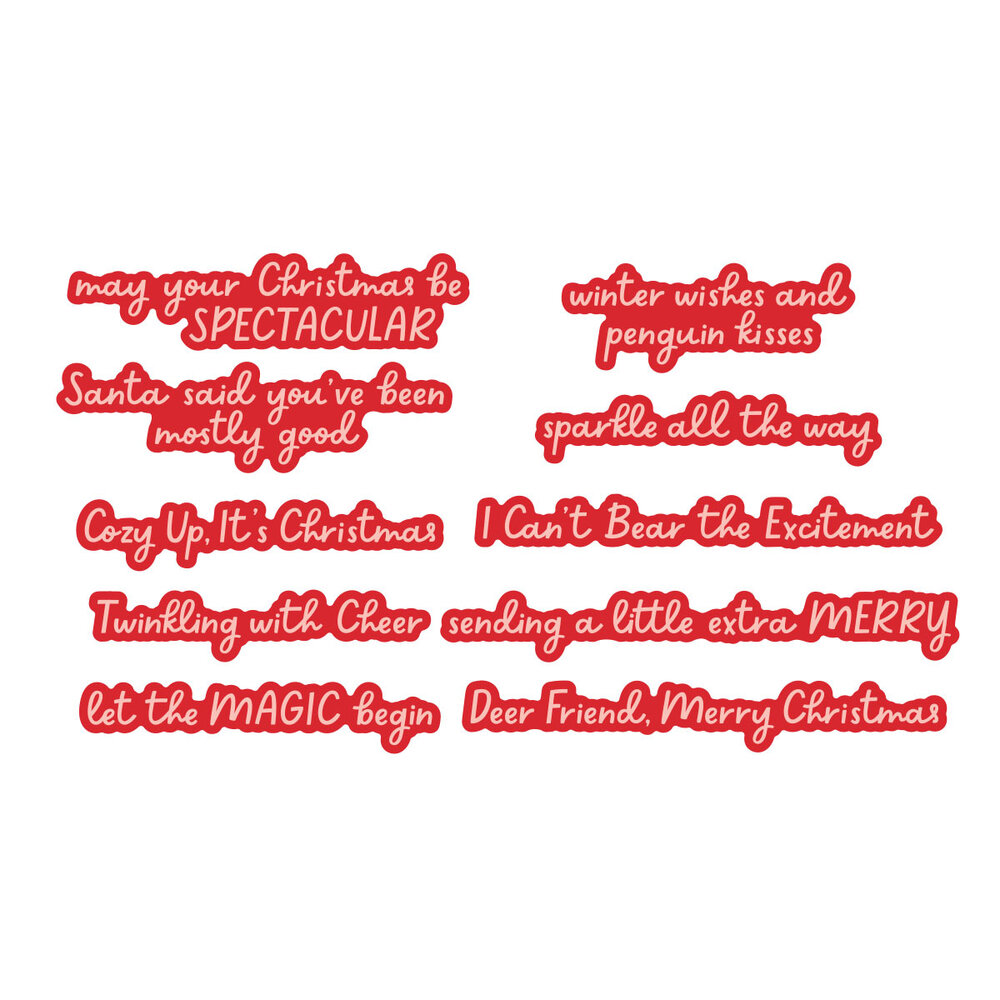 Spellbinders Spectacular Christmas Stamp & Die Set Holiday Sentiments (SDS-231)