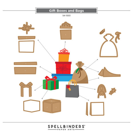 Spellbinders Snowflake Kisses Etched Dies Gift Boxes and Bags by Lisa Horton (S4-1553) Spellbinders Snowflake Kisses Etched Dies Gift Boxes and Bags by Lisa Horton (S4-1553)