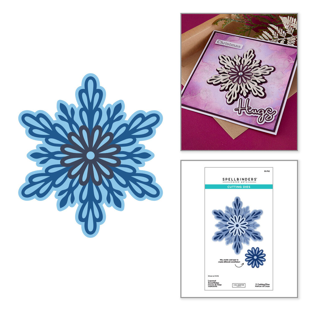 Spellbinders Snowflake Kisses Etched Dies Layered Snowflakes by Lisa Horton (S5-762) Spellbinders Snowflake Kisses Etched Dies Layered Snowflakes by Lisa Horton (S5-762)