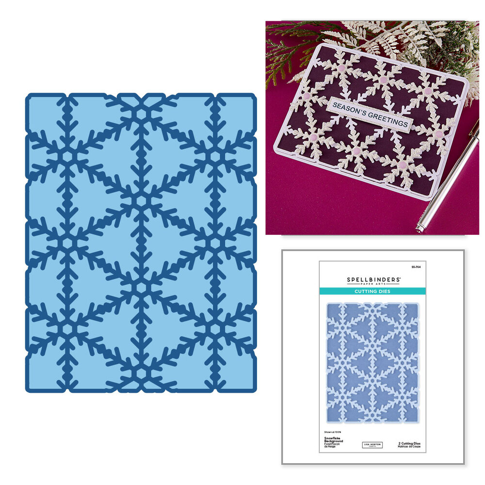 Spellbinders Snowflake Kisses Etched Dies Snowflake Background by Lisa Horton (S5-764) Spellbinders Snowflake Kisses Etched Dies Snowflake Background by Lisa Horton (S5-764)