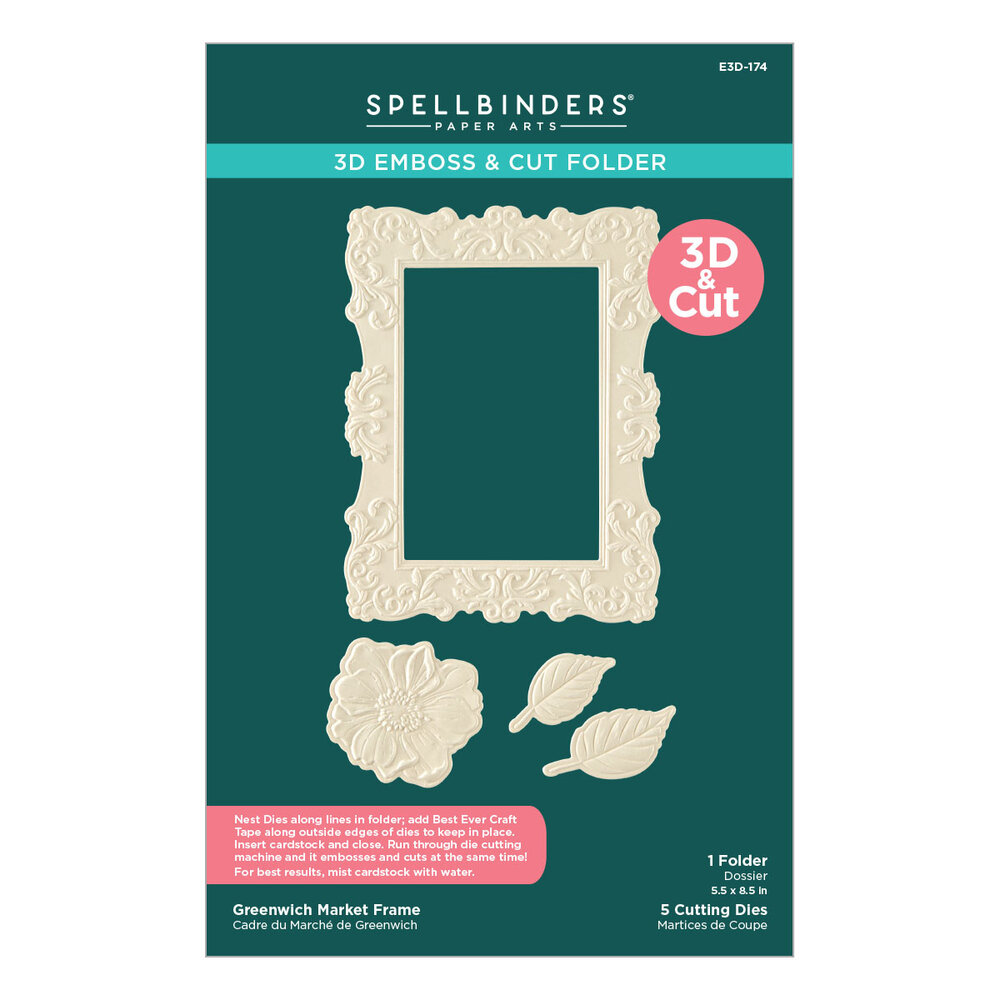 Spellbinders Simply Made 3D Emboss & Cut Folder Greenwich Market Frame (E3D-174) Spellbinders Simply Made 3D Emboss & Cut Folder Greenwich Market Frame (E3D-174)