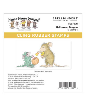Spellbinders Holiday Dreams Cling Rubber Stamp Set Halloween Dragon by House-Mouse Designs (RSC-078)