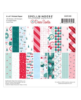 Spellbinders Dear Santa 6x6 Inch Paper Pack (SCSP-039) Spellbinders Dear Santa 6x6 Inch Paper Pack (SCSP-039)