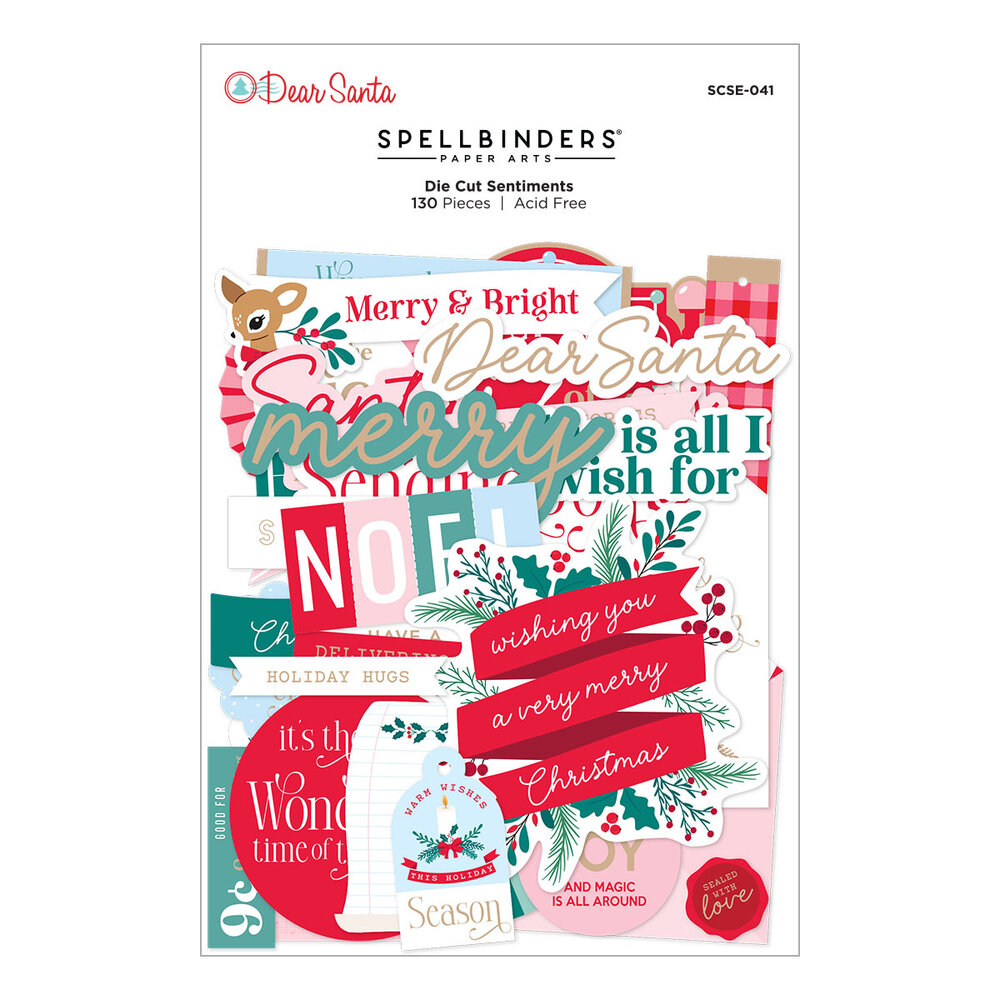 Spellbinders Dear Santa Die Cut Sentiments (SCSE-041) Spellbinders Dear Santa Die Cut Sentiments (SCSE-041)