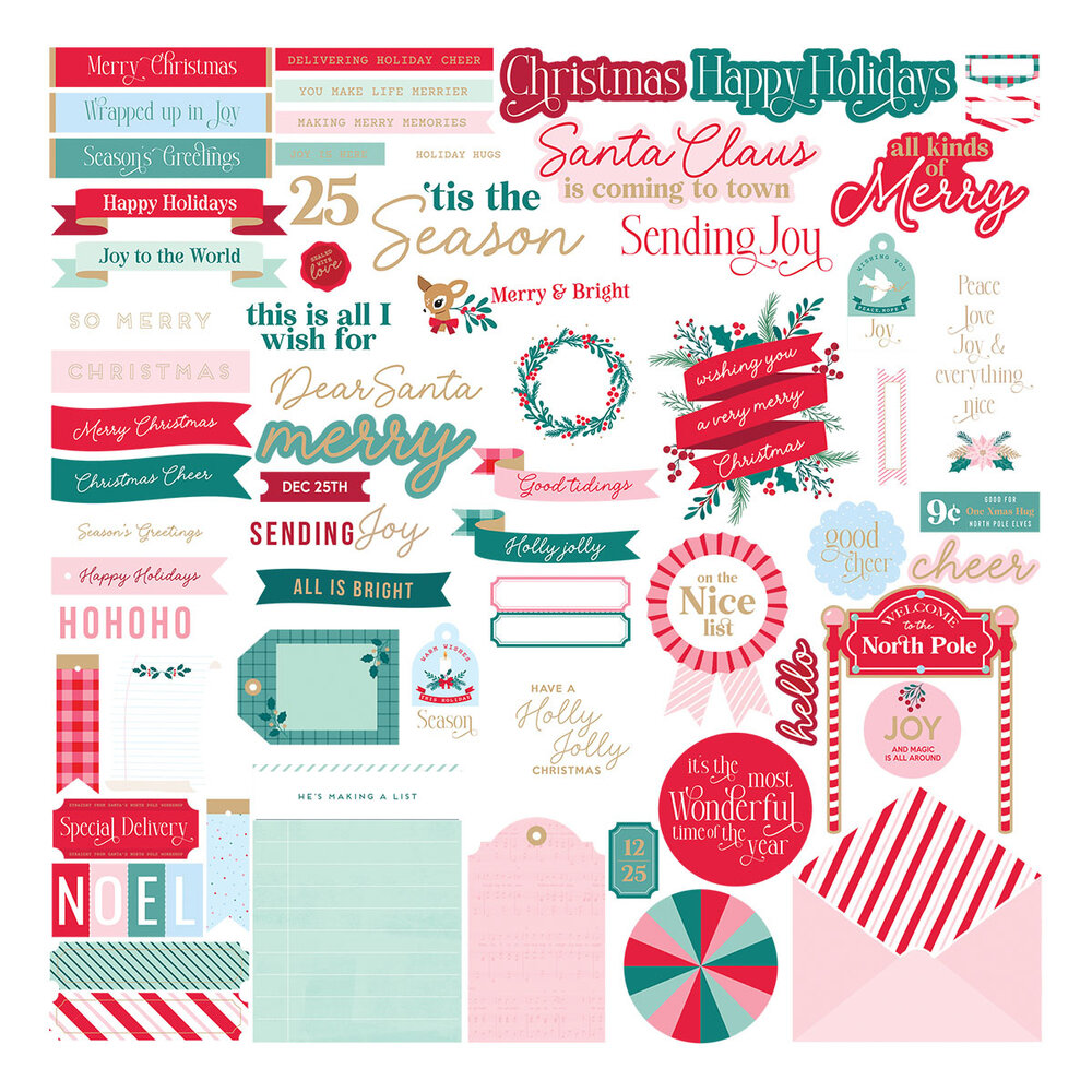 Spellbinders Dear Santa Die Cut Sentiments (SCSE-041) Spellbinders Dear Santa Die Cut Sentiments (SCSE-041)