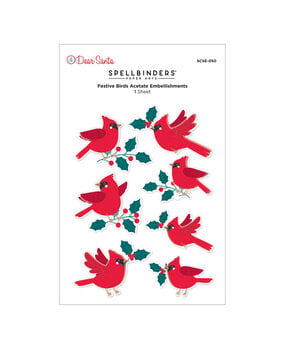 Spellbinders Dear Santa Dimensional Stickers Festive Birds (SCSE-050)