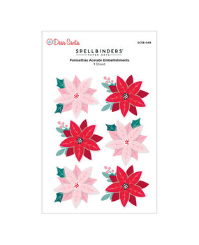Spellbinders Dear Santa Dimensional Stickers Poinsettias (SCSE-049)