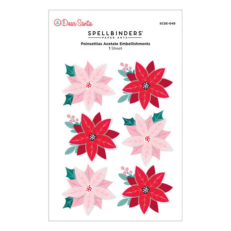 Spellbinders Dear Santa Dimensional Stickers Poinsettias (SCSE-049) Spellbinders Dear Santa Dimensional Stickers Poinsettias (SCSE-049)
