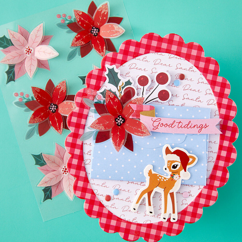 Spellbinders Dear Santa Dimensional Stickers Poinsettias (SCSE-049) Spellbinders Dear Santa Dimensional Stickers Poinsettias (SCSE-049)