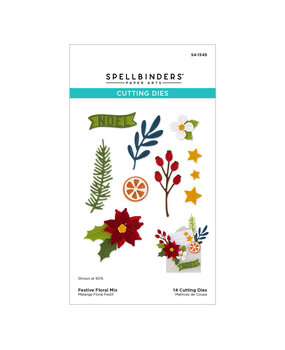 Spellbinders Dear Santa Etched Dies Festive Floral Mix (S4-1549)