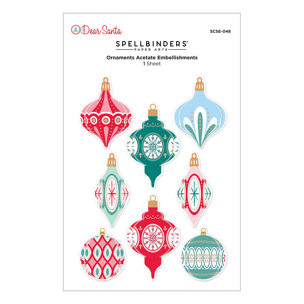 Spellbinders Dear Santa Ornaments Dimensional Stickers (SCSE-048) Spellbinders Dear Santa Ornaments Dimensional Stickers (SCSE-048)