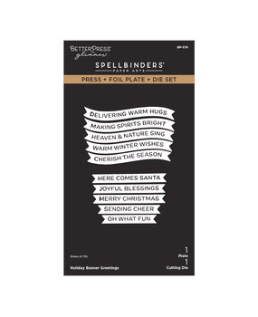 Spellbinders Dear Santa Press + Foil Plate & Die Set Holiday Banner Greetings (BP-376)