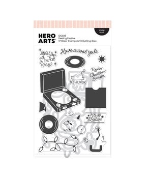 Hero Arts Vintage Vinyl Stamp & Cut Feeling Festive (DC335) Hero Arts Vintage Vinyl Stamp & Cut Feeling Festive (DC335)