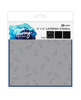 Ranger Simon Hurley create. Layering Stencils 6x6 Inch Tangled Lights (3pcs) (HUS94357)