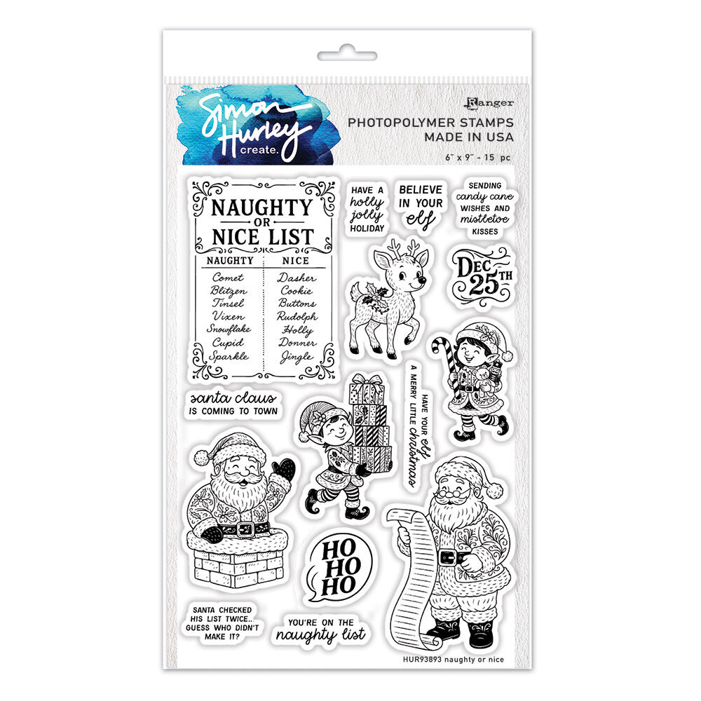 Ranger Simon Hurley create. Photopolymer Stamps 6x9 Inch Naughty or Nice (HUR93893) Ranger Simon Hurley create. Photopolymer Stamps 6x9 Inch Naughty or Nice (HUR93893)