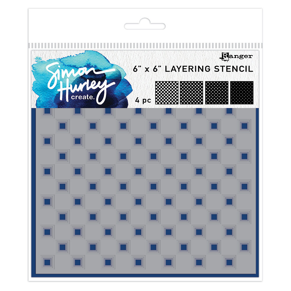 Ranger Simon Hurley create. Layering Stencils 6x6 Inch Checkered (4pcs) (HUS94548) Ranger Simon Hurley create. Layering Stencils 6x6 Inch Checkered (4pcs) (HUS94548)