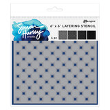 Ranger Simon Hurley create. Layering Stencils 6x6 Inch Checkered (4pcs) (HUS94548)