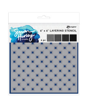 Ranger Simon Hurley create. Layering Stencils 6x6 Inch Checkered (4pcs) (HUS94548)