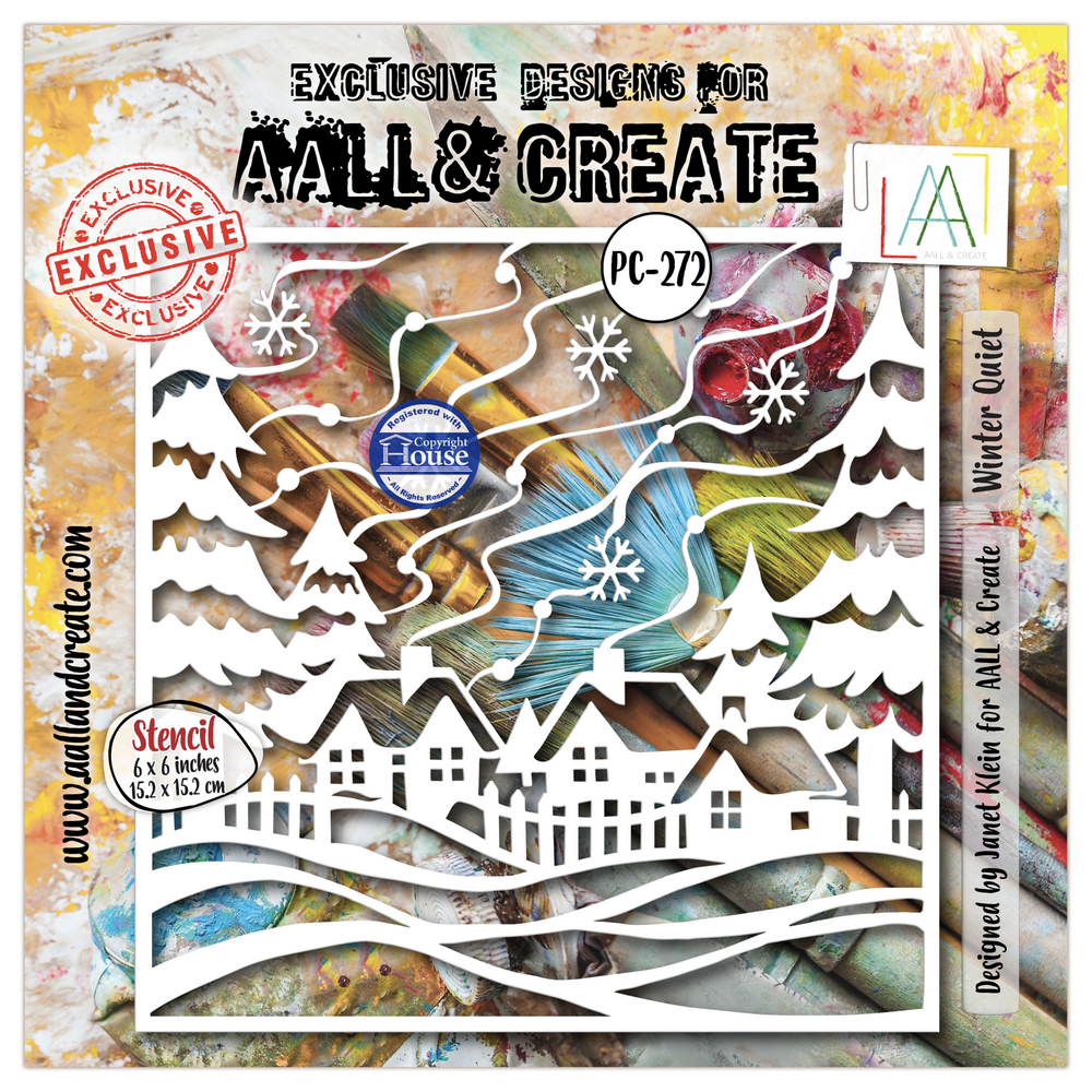 Aall and Create Winter Quiet 6x6 Inch Stencil Winter Quiet by Janet Klein (AALL-PC-272) Aall and Create Winter Quiet 6x6 Inch Stencil Winter Quiet by Janet Klein (AALL-PC-272)