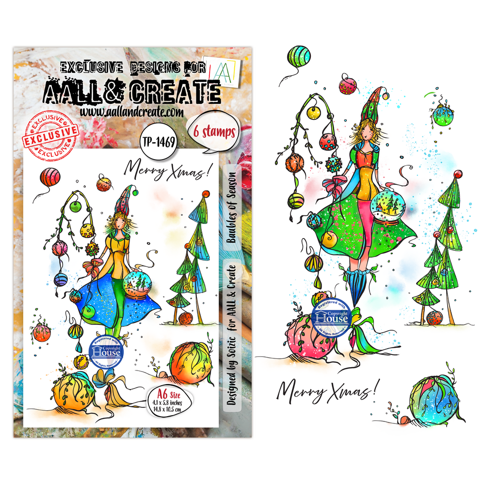 Aall and Create Dreaming Carols A6 Stamp Sets Baubles of Season by Soizic (AALL-TP-1469) Aall and Create Dreaming Carols A6 Stamp Sets Baubles of Season by Soizic (AALL-TP-1469)