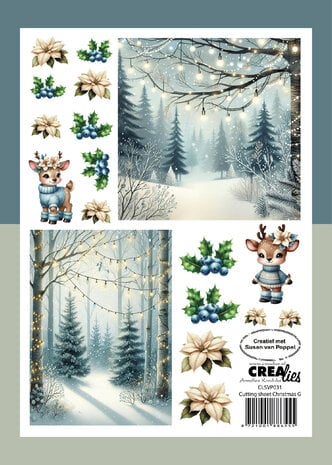 Crealies Cutting Sheets Papier Knipvel Kerst G (8pcs) (CLSVP031)
